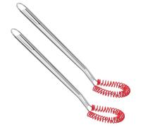 WATIIFUFU Batteur à Œufs Manuel en Acier Inoxydable Embout Silicone Rouge, Fouet en Spirale Léger et Portable, Ustensile Cuisine Polyvalent pour Pâtisserie Cuisine Maison, Lot de 2 Pièces