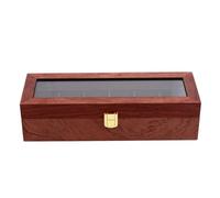 WATIIFUFU Boîte à Montres Vintage en Bois Marron 6 Emplacements et Coussins Amovibles pour Protéger et Organiser Vos Montres Facilement