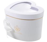 WATIIFUFU Boîte Cadeau en Forme de Cœur Blanche à Double Couche Rotative, Contenant pour Compositions de Fleurs et Rangement Bijoux, Coffret Élégant pour Saint-valentin et Occasions