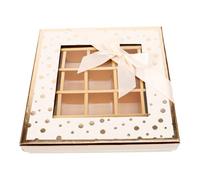 WATIIFUFU Boîte de Chocolats Beige 25 Compartiments Coffret D'emballage Rigide Présentation Présents Saint-valentin Anniversaire Mariage Fête Romantique