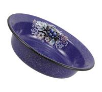 WATIIFUFU Bol Mélangeur en Émail Bleu et Blanc à Pois, 22 Cm, Bassine Multifonction Vintage Cuisine, Lavage, Soupe et Pétrissage, Bol de Service Robuste et Facile à Nettoyer, Accessoire