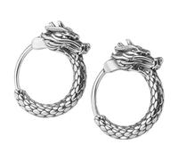 WATIIFUFU Boucles D'oreilles Créoles Dragon Rétro Pour Hommes Bijoux En Métal Style Ethnique Accessoires Tenues Décontractées