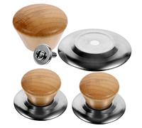 WATIIFUFU Bouton de Remplacement pour Couvercle de Casserole Petit Taille, Acier Inoxydable, Poignée Anti-brûlure, Accessoires la Cuisine, Lot de 3 Sets de Pièces