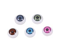 WATIIFUFU Boutons Yeux Demi-Cercles en Plastique Multicolores 50 Pcs, Accessoires Couture pour Poupées et Peluches, Boutons Œil à Coudre pour Bricolage et Réparation