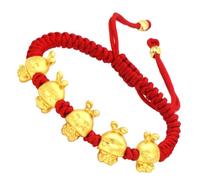 WATIIFUFU Bracelet Corde Rouge Tressée avec Breloque Lapin pour Nouvel An Chinois Bracelet Protection Année Du Lapin Cadeau Chance pour Couple et Famille