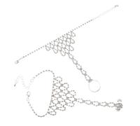 WATIIFUFU Bracelet de Doigt en Cristaux Argenté Lot de 2 set de Chaînes de Main Élégantes Bague Intégrée Bijoux de Main Brillants pour Mariage Danse et Soirée