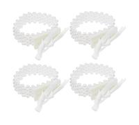 WATIIFUFU Bracelets de Ornement Élastiques 4 Pièces Perles Blanches, Accessoires Floraux pour Poignet, pour Mariage, Bal de Promo et Enterrement de Vie de Jeune Fille, Confortables