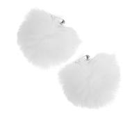 WATIIFUFU Breloques Décoratives Pour Chaussures Pompons Amovibles, Fausse Fourrure Synthétique, Épingles Pour Femmes, Accessoires Élégants Pour Chaussures Et Paquet, Lot De 2 Pièces Blanc 7 Cm