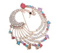 WATIIFUFU Broche Paon Cristal Turquoise Bijoux Fantaisie Broche Décorative Sécurisée Femmes Soirée Mariage Élégant 5 Cm