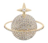 WATIIFUFU Broche Planète Dorée Décorative en Métal pour Femmes, Épingle Esthétique pour Tailleur, Manteau et Paquet à Dos, Accessoire Mode Polyvalent Féminin