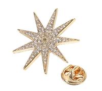 WATIIFUFU Broche Vintage Alliage à Cristaux pour Femmes Badge Élégant Étoile à Six Branches Accessoire Rétro pour Vêtements Féminins