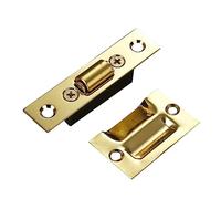 WATIIFUFU Butée de Porte à Billes Acier Inoxydable Réglable avec Plaque de Gâche Finition Satinée Dorée pour Armoires et Portes Intérieures