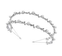 WATIIFUFU Cerceau De Cheveux En Alliage Bandeau De Perles De Mariée Pour Mariage Bandeau De Demoiselle D'honneur De Mariée x Pour Femmes x Dames Strass Silver