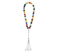 WATIIFUFU Chapelet Design Spécial en Perles D'agate Naturelle Musulman 33 Perles Alliage Élégant pour Prières et Mariages Islamiques