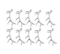 WATIIFUFU Charms Délicats Argentés Forme Bois de Cerf 10 Pendentifs en Alliage Ensemble de 10 Pièces pour Fabrication de Bijoux pour Collier et Bracelet, pour Cosplay