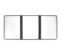 WATIIFUFU Classeur de Menu Transparent en Pvc 3 Pages 6 Faces, Protège-recettes la Cuisine Solide, Couverture Rigide Coins Arrondis, Restauration et Planification Menus