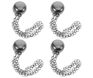 WATIIFUFU Clips Magnétiques Accessoires Pratiques Lot de 4 pour Vêtements en Alliage Noir, Fixation Sécurisée pour Ourlets de Pantalon et Manches pour Hijab et T-shirts