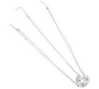WATIIFUFU Collier D'amitié Trois Pièces pour Femmes en Alliage Argenté Pendentifs Soleil, Lune et Étoiles - Collier Assorti Cœur Ajouré, Bijou pour Meilleures Amies et Présents D'amitié