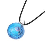 WATIIFUFU Collier Pendentif Boule Résine Légère, Collier Spatial Pour Femmes, Chaîne Clavicule Délicate, Bijoux De Cou Pour Filles, Présent Féminin Usage Quotidien, Pendentif Univers Étoilé