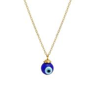 WATIIFUFU Collier Vintage 2 Pièces en Cuivre Pendentif Œil Bleu, Symbole Protecteur Confortable pour Hommes et Femmes, Style Élégant Quotidien