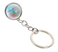 WATIIFUFU Creative World Map Globe Keychain With Crystal Glass Cabochon Pendant Unique Planet Charm For Bag Purse And Key Decoration Gift For Travelers