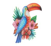 WATIIFUFU Décoration Murale en Fer Toucan Artisanale pour Jardin et Maison, Solide et Légère Design Vivant et Original, pour Chambre ou Salon