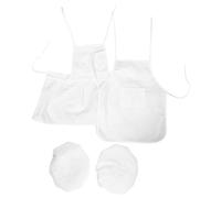 WATIIFUFU Ensemble 2 Pièces Tablier et Toque de Chef pour Tout-Petits 1-12 Mois Blanc Taille Large Unisexe Tenue Photo et Jeu de Rôle la Cuisine Tablier Poche pour Ateliers Pâtisserie