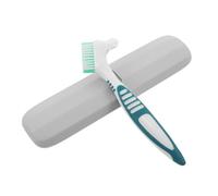 WATIIFUFU Ensemble Brosse à Dents pour Prothèses Dentaires Verte Étui de Rangement Bleu-Gris Kit de Nettoyage Portable pour Appareils Orthodontiques Hygiène Buccale en Voyage Domicile