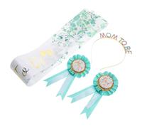 WATIIFUFU Ensemble D'accessoires pour Shower Vert Clair Comprenant Bandeau, Écharpe et Badge, Confortable à Porter et Facile à Assortir pour Futures Mamans