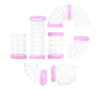 WATIIFUFU Ensemble de 8 Tubes Labyrinthes en Plastique Rose pour Hamster Kit DIY Extension Cage Hamster Tunnel Connecté Sécurisé pour Petits Animaux Accessoires Modulables pour Jeu et