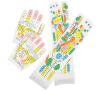 WATIIFUFU Ensemble de Chaussettes de Réflexologie Points D'acupression Imprimés, Tissu Tricoté Confortable, Outil de Massage Manuel pour Soulager la Fatigue à Domicile