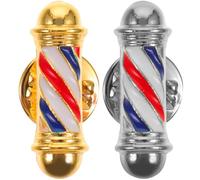 WATIIFUFU Épinglette Créative en Alliage Plaqué Représentant un Poteau de Barbier, Accessoire de Décoration Confortable pour Vêtements, Pack de 2, Présent Festival