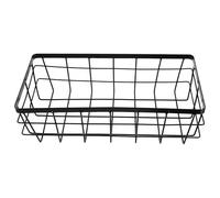 WATIIFUFU Étagère Murale de Rangement Rectangulaire en Fer Noir, Panier Métal Grand Format pour Salle de Bain Cuisine, Support Mural Robuste pour Cosmétiques et Épices, Rangement Pratique