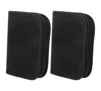 WATIIFUFU Étui Portable en Polyester avec Compartiments Multiples et Poche Intérieure 2pcs Noir Rangement Organisé pour Glucomètre Lors des Déplacements Quotidiens