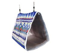 WATIIFUFU Hamac Suspendu pour Perroquet en Alliage et Toile, Nid Triangulaire Résistant à l'usure, Abri Créatif pour Petits Oiseaux et Canaris Couleur Aléatoire