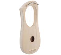 WATIIFUFU Harpe Lyre Basse à 7 Cordes en Bois Solide et Métal, Instrument de Musique Décoratif pour Studio et Création Musicale, Design Unique Beige