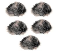 WATIIFUFU Housse de Micro en Fourrure Imitation Lapin 5 Pièces Bruit Haute Efficacité et Design Coupe-vent pour Prise de Parole en Public et Streaming en Direct