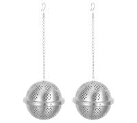 WATIIFUFU Infuseur à Thé Boule en Acier Inoxydable Argenté Passoire Fine Réutilisable 2pcs avec Structure Détachable pour Feuilles de Thé en Vrac et Épices