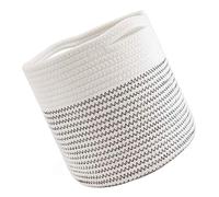 WATIIFUFU Joli Panier De Rangement Rond En Maille Tressée Pour Étagères Tube Droit Blanc De 20 Cm Conteneur De Rangement En Rotin Tressé Pour La Maison