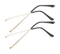 WATIIFUFU Kit de 4 Branches de Lunettes Universelles en Métal Doré Double Denture pour Fixation Renforcée Remplacement de Branches de Monture Accessoires Compatibles pour et Solaire