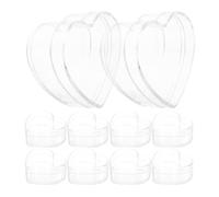 WATIIFUFU Lot de 10 Boîtes de Cœur Transparentes 64x54x30mm en Plastique, Boîtes à Bonbons de Mariage avec Couvercles, Contenants de Rangement Polyvalents pour Présents Saint-valentin,