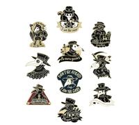 WATIIFUFU Lot de 10 Broches Médecin Peste en Alliage, Broches Ornement Bicolores Or et Argenté, Épingles Créatives Corbeau, Accessoires Mode Gothique pour Couleur Aléatoire Style Aléatoire