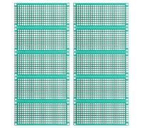 WATIIFUFU Lot de 10 Cartes PCB Double Face à Souder, Circuit Imprimé Pré-étamé 3x7, Pas 2,54 Mm, Plaque D'essai en Époxy Fibre de Verre, Tableau de Projet pour Bricolage Électronique