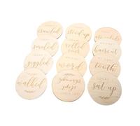 WATIIFUFU Lot de 12 Cartes en Bois pour Bébé Blocs Dâge Cartes De Croissance pour Nouveau-né Accessoires De Photographie