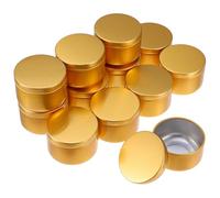 WATIIFUFU Lot de 12 Pots à Bougies Ronds en Aluminium 50ml Résistants à l'usure Chutes pour Projets DIY de Bougies de Noël