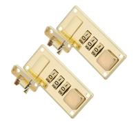 WATIIFUFU Lot de 2 à Combinaison 3 Chiffres pour Bagages, Montage Encastré, Couleur Or, Petits Robustes pour Valise et Mallette Verrouillable à Combinaison, Sécurité Voyage