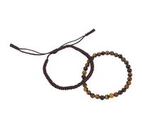 WATIIFUFU Lot De 2 Bracelets King En Pierre, Bracelets Porte-, Réglables, Tissés À La Main, Perles, Délicats