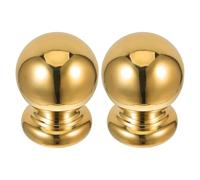 WATIIFUFU Lot de 2 Capuchons de Poteau en Acier Inoxydable Doré, Boules Décoratives pour Rambarde D'escalier Intérieur, Diamètre 51 Mm, Design Moderne Élégant, Facile à Fixer