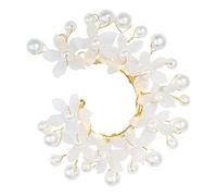 WATIIFUFU Lot de 2 Clips d'Oreilles sans Perçage à Fleurs en Perles Boucles d'Oreilles Grimpantes Légères en Métal Résistant Accessoires Vintage pour Mariage Costume Féerique et Séances
