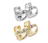 WATIIFUFU Lot de 2 Dentaires Hip-Hop en Métal Doré et Argenté Bijoux Dentaires Décoratifs pour Cosplay Fête Halloween et Accessoires Rappeur Unisexes Breloques Brillantes pour Dents